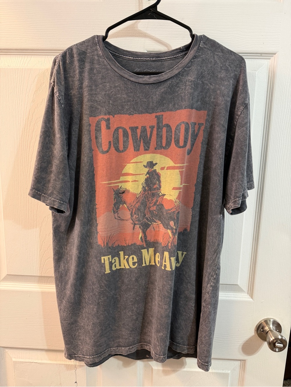 Cowboy Graphic Tee - Grey Vintage Wash